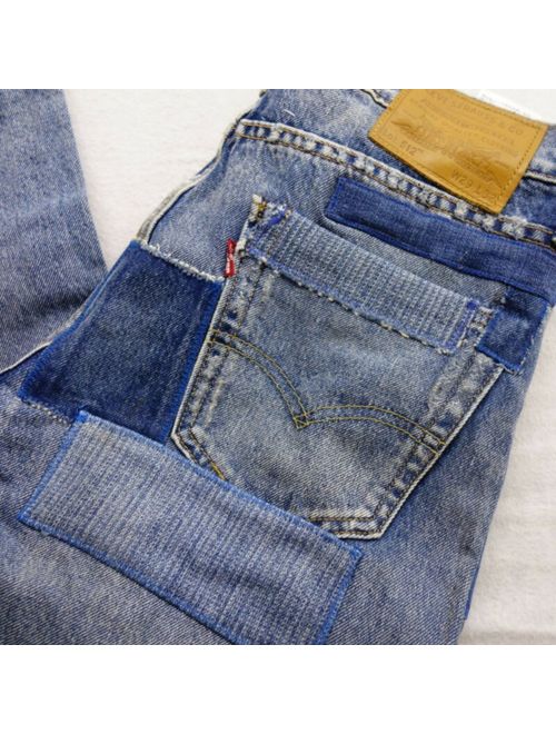 New Levi's Sz 29 x 32 Mens 512 Patched Slim Fit Tapered Vintage Blue Denim Jeans