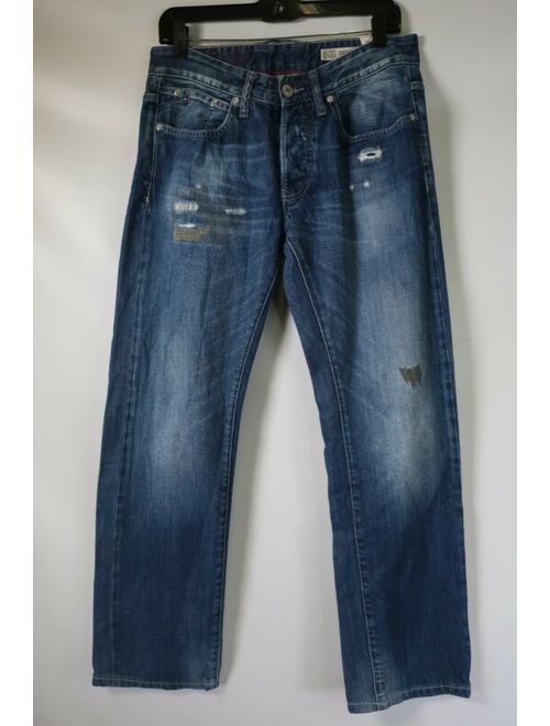 C9023 VTG Men's TOMMY HILFIGER Button Fly Straight Denim Jeans Size 30X32