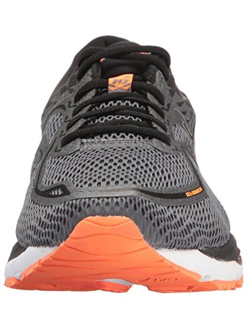 Asics Men's Gel-Cumulus 19 Carbon / Black Hot Orange Low Top Running Shoe - 10.5M