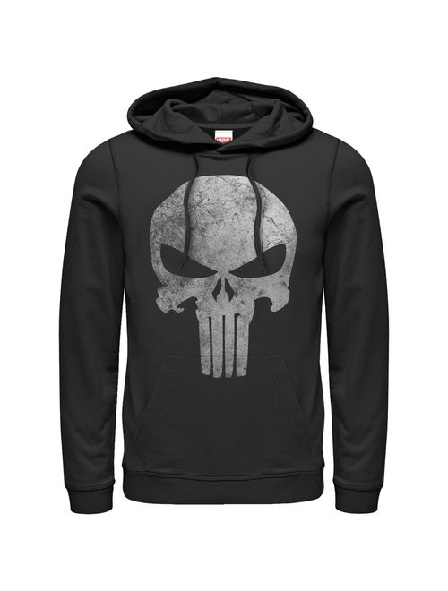 Marvel Men's Punisher Retro Skull Symbol Hoodie (Print On Demand)