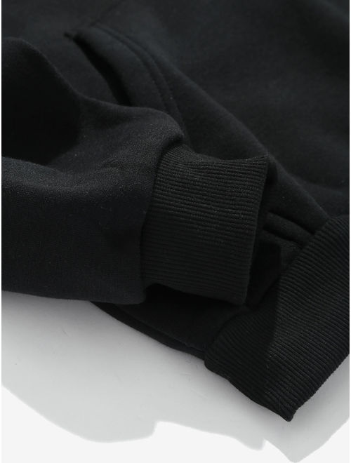 Zaful Men's Basic Solid Color Pouch Pocket Fleece Hoodie