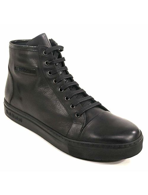 BALDININI Italian Shoes Men Black Shoes Leather and Suede Winter. Mens Casual Shoes