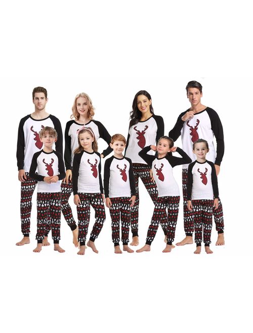 Matching Family Christmas Pajamas Boys Girls Deer Pjs Toddler Kids Children Sleepwear Women Men Pyjamas