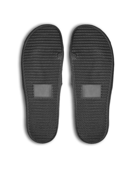 Men's Black Poolside Slip On Spa Slide Shower Sandals (S)