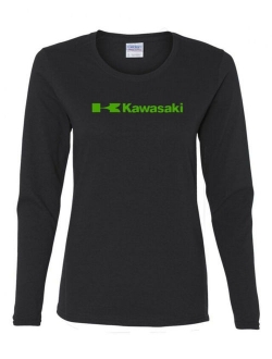 Kawasaki Racing Motocross Women Long Sleeve Gildan T-Shirt