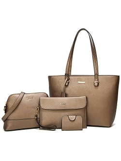 Elim & Paul Fashion Handbags Tote Bag Shoulder Bag Top Handle Satchel Purse Set 4pcs for women