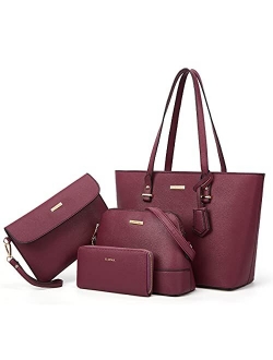 Elim & Paul Fashion Handbags Tote Bag Shoulder Bag Top Handle Satchel Purse Set 4pcs for women