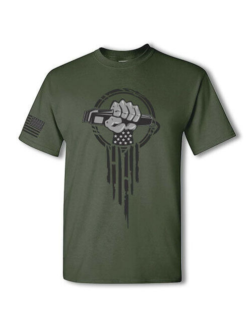 Barber short sleeve t-shirt - barbers hairstylist patriotic superhero tee shirt