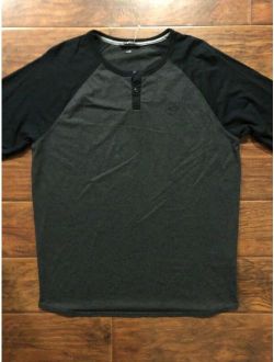ONeil Black Long Sleeve Henley Tee Shirt Size XL