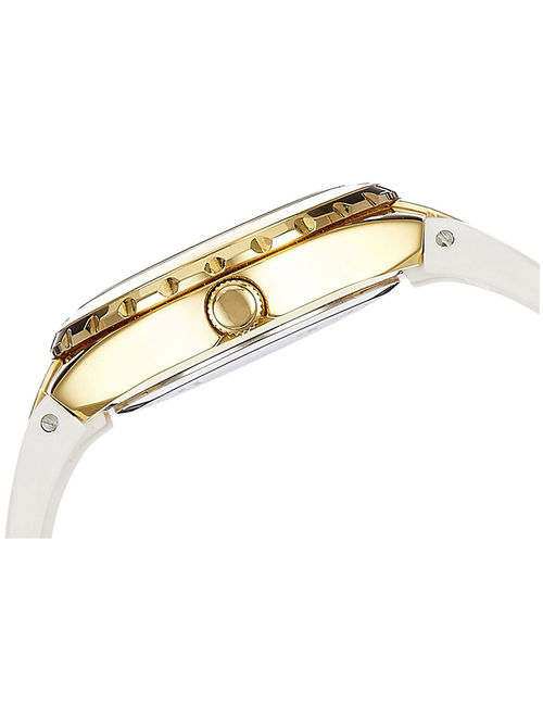 Guess Women's Watch in Gold Tone with White Silicone Strap W0327L1