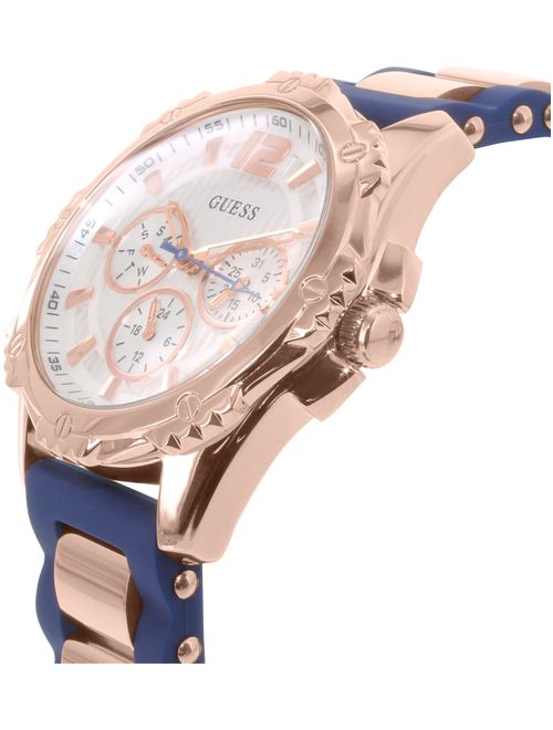 GUESS Women's Rose Gold-Tone Silicone Watch U0325L8