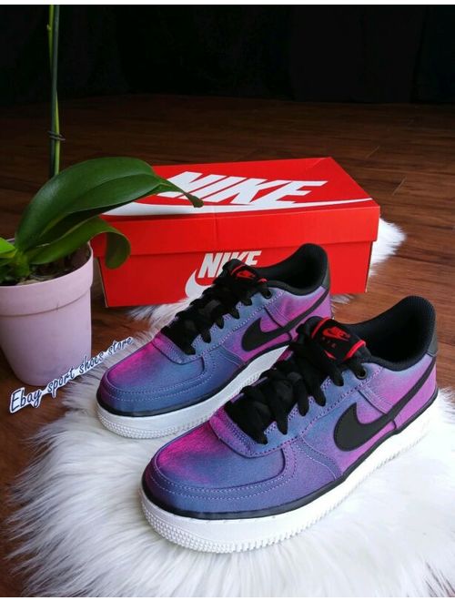 7Y | 8.5 WOMEN'S NIKE Air Force One 1 BLUE PINK WHITE SNEAKERS ORGANZA REFLECT