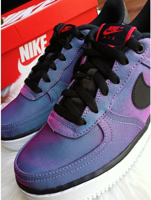 7Y | 8.5 WOMEN'S NIKE Air Force One 1 BLUE PINK WHITE SNEAKERS ORGANZA REFLECT