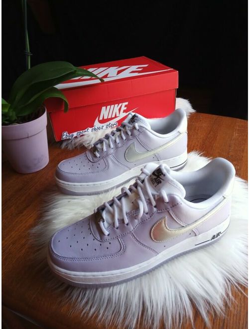 8.5 WOMEN'S NIKE AIR FORCE SILVER PURPLE VIOLET AF1 CI9912 500 CASUAL SNEAKERS