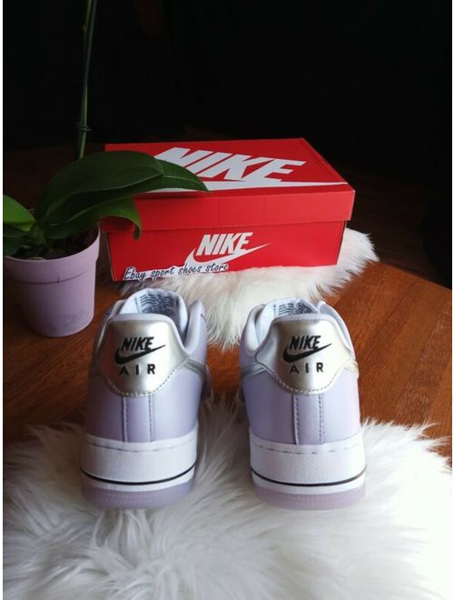 8.5 WOMEN'S NIKE AIR FORCE SILVER PURPLE VIOLET AF1 CI9912 500 CASUAL SNEAKERS