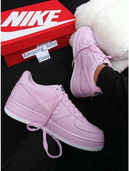 * 7Y | 9 Womens Nike AF1 Air Force 1 LOW PINK ROSE BABY CASUAL SNEAKERS WHITE