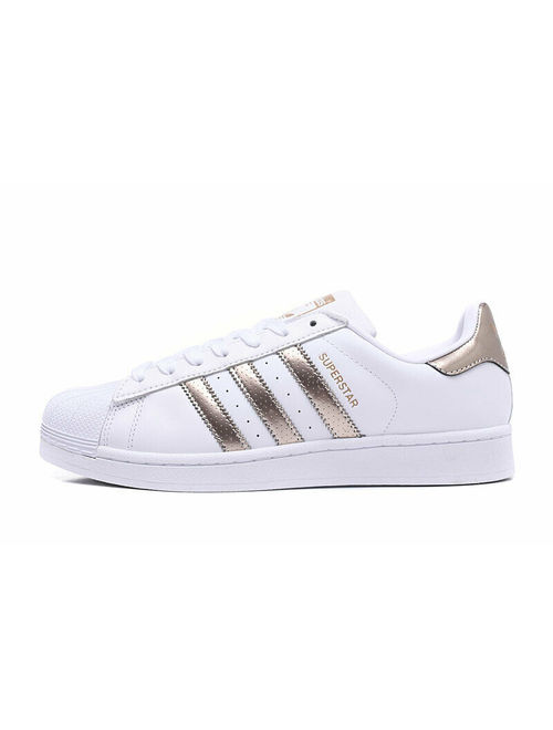 Adidas Originals Womens Superstar Shoes NEW White Gold BB1428 Sneakers US 7.5