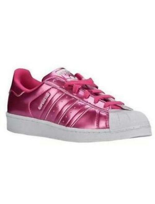 Adidas Originals Superstar Pink Foil Metallic Women's 9 3 Stripes Shoes Sneakers