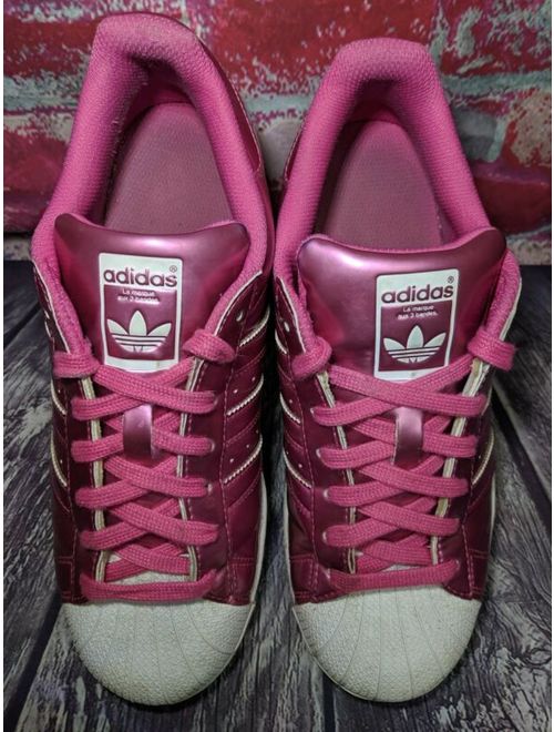 Adidas Originals Superstar Pink Foil Metallic Women's 9 3 Stripes Shoes Sneakers