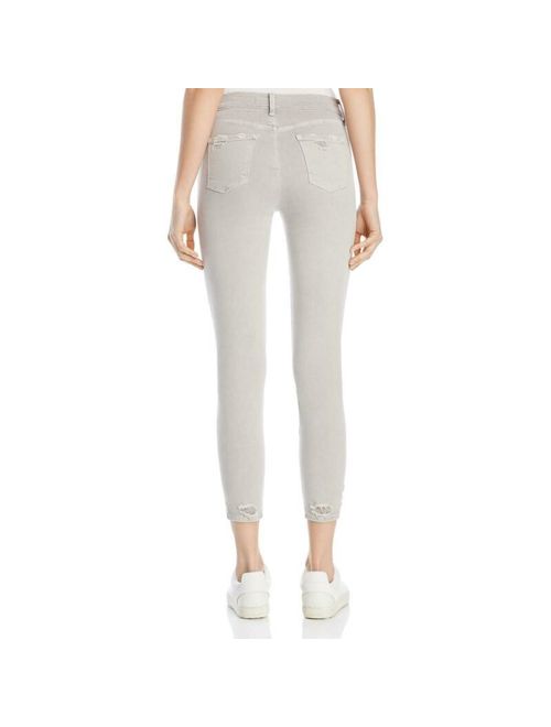 J Brand Womens Gray Distressed Mid-Rise Denim Capri Jeans 26 BHFO 8093
