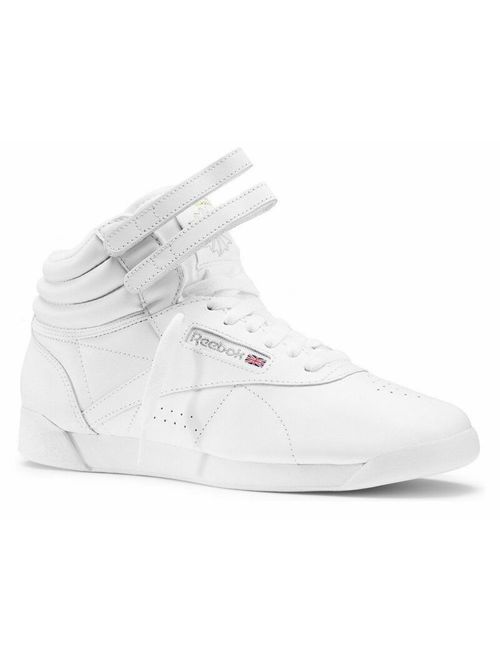Reebok Women's Freestyle F/S Hi Top White Silver Casual Sneakers 2431 NEW
