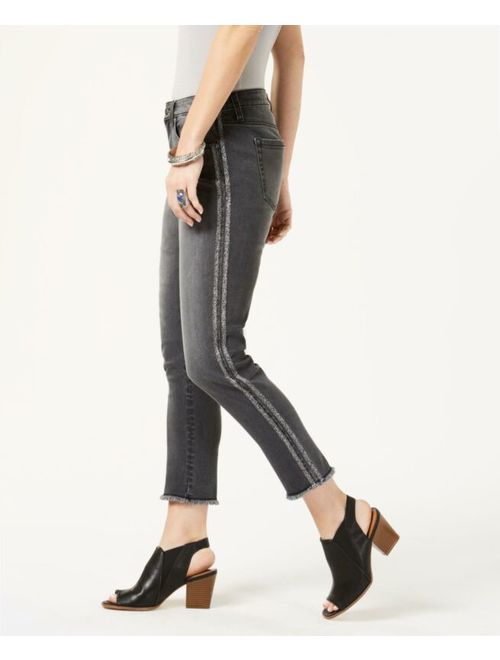 Style & Co. 5548 Size 12 Womens NEW Washed Black Ankle Jeans Striped Glitter $59
