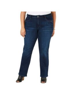Style & Co. Womens Blue Denim Straight Leg Jeans Plus 14WP Petite BHFO 3684