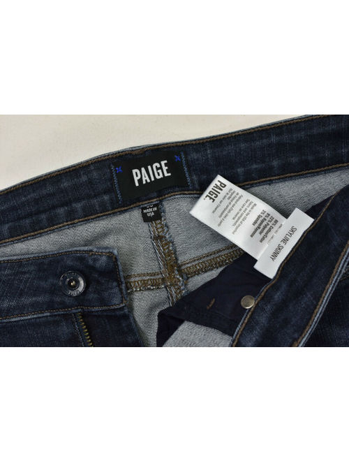 PAIGE Blue Distressed Percy Wash SKYLINE SKINNY Stretch Denim 5-Pocket Jeans 30