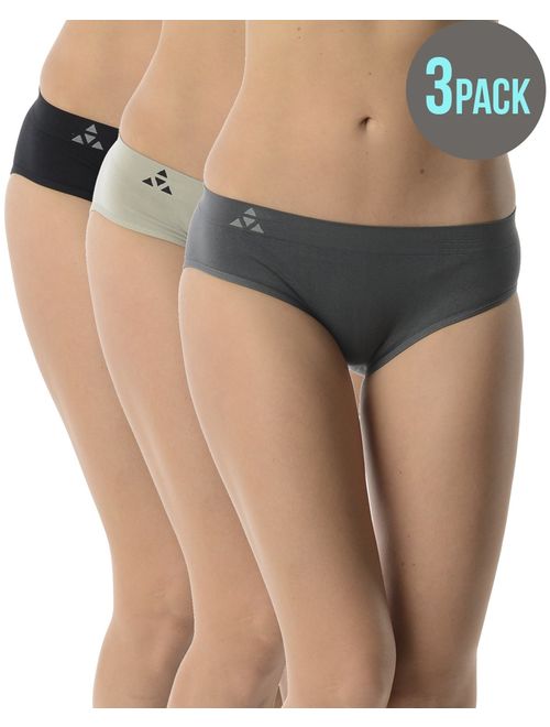 Balanced Tech Women's 3 Pack Classic Seamless Hipster Brief Bikini Panties