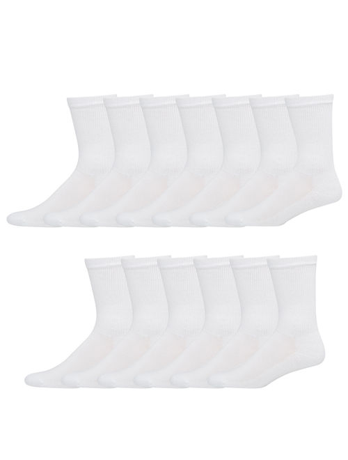 Hanes Men's FreshIQ X-Temp Active Cool Crew Socks, 12 + 1 Bonus Pack