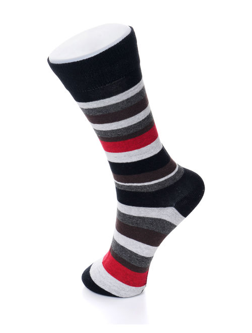 Alpine Swiss 6 Pack Mens Cotton Dress Socks Mid Calf Argyle Pattern Solids Set