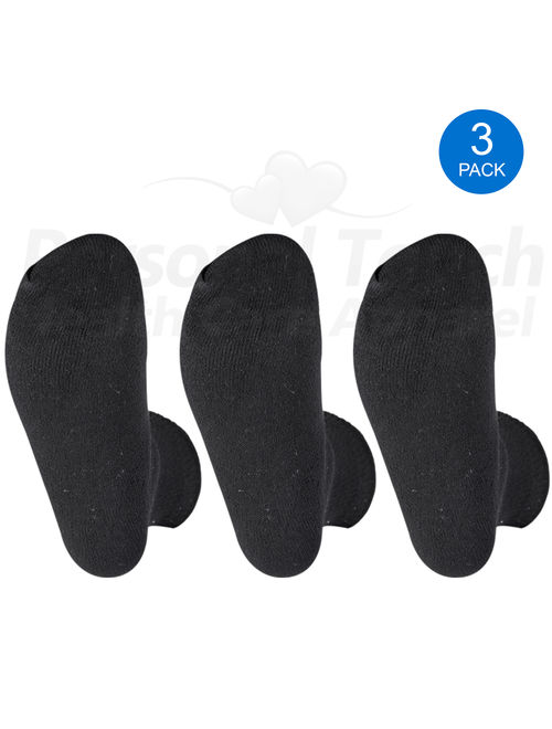 Diabetic Socks Men's & Women Crew Style Physicians Approved Socks, 3 Pairs, Size 10-13 (Black)