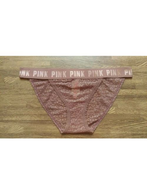 PINK by Victoria's Secret Lot pack of 5 Cotton&Lace Bikini Panties sz L
