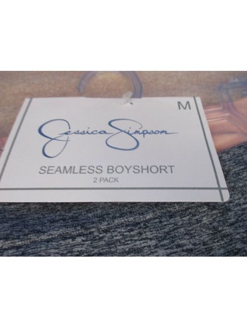 JESSICA SIMPSON~Blue & Peach SEAMLESS BOYSHORT PANTIES~2 Prs~Women's Medium~NWT