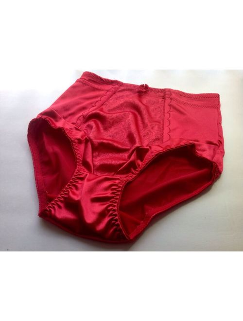 Women Panties,Briefs,Control Panties Ann Diane Size 3XL Red Satin W/2 Pockets