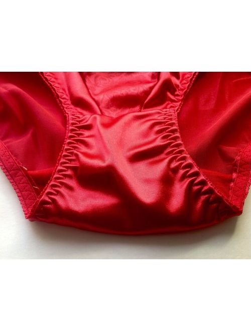 Women Panties,Briefs,Control Panties Ann Diane Size 3XL Red Satin W/2 Pockets