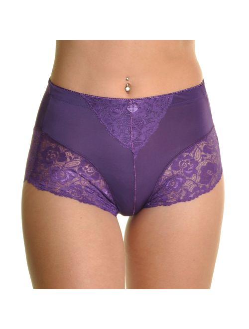 Angelina High Waist Boxer Briefs with Lace Accent Detail