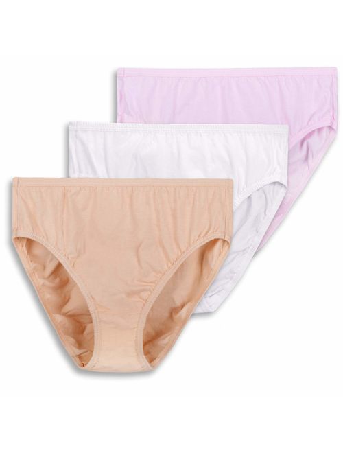 Wingslove 3 Pack Women's Comfort Soft Cotton Plus Size Underwear High-Cut Brief Panty