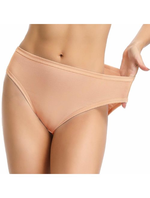 Wingslove 3 Pack Women's Comfort Soft Cotton Plus Size Underwear High-Cut Brief Panty