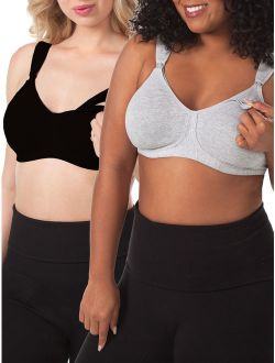 Loving Moments By Leading Lady Maternity To Nursing Wirefree Active Bra With Full Sling 2 Pack, Style L388