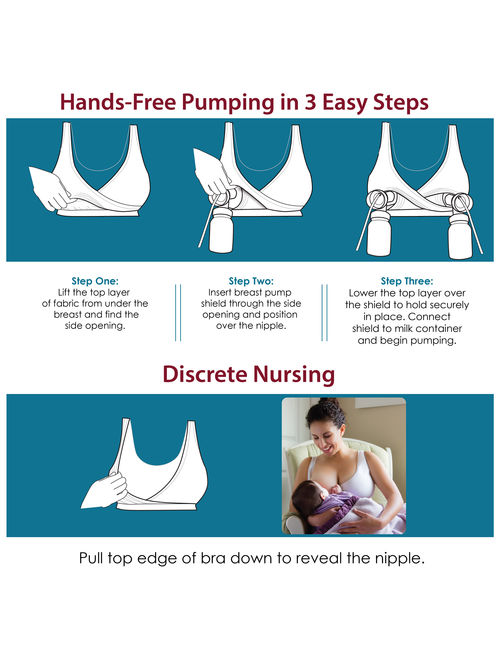 Rumina'S Pump&Nurse Relaxed All-In-One Nursing Bra For Maternity, Nursing With Built In Hands-Free Pumping Bra