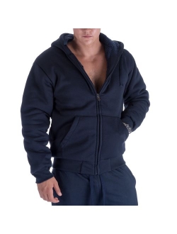 Gary Com Heavyweight Hoodies for Men, 1.8lbs Sherpa Lined Fleece Full Zip Up Plus Size Winter Sweatshirts Jackets