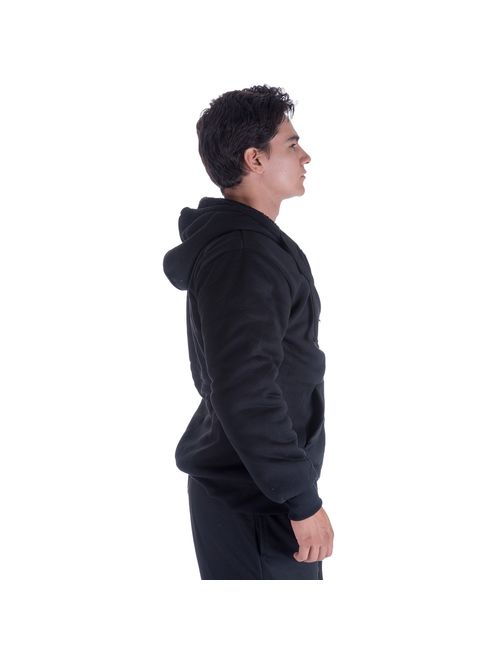 Gary Com Heavyweight Hoodies for Men 1.8lbs Sherpa Lined Fleece Full Zip Up Plus Size Winter Sweatshirts Jackets 