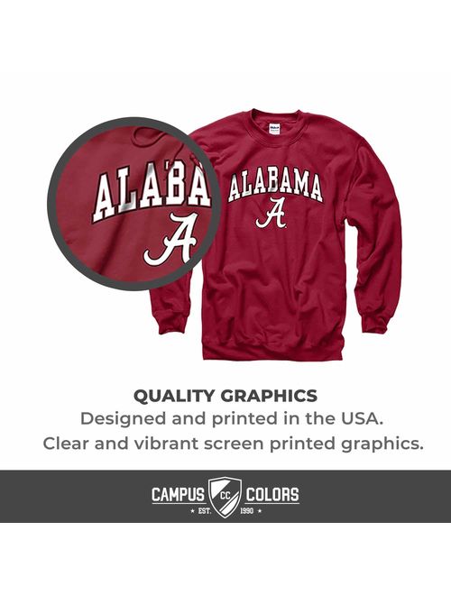 Campus Colors NCAA Adult Arch & Logo Gameday Crewneck Sweatshirt