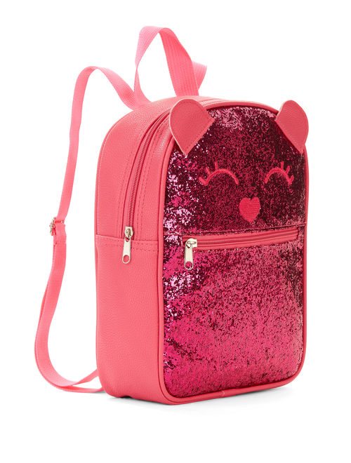 Daisy Fuentes Girls' 11" Hot Pink Glitter Pebble Backpack