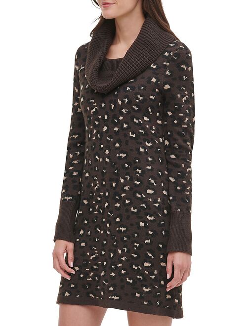 Tommy Hilfiger Leopard-Print Sweater Dress