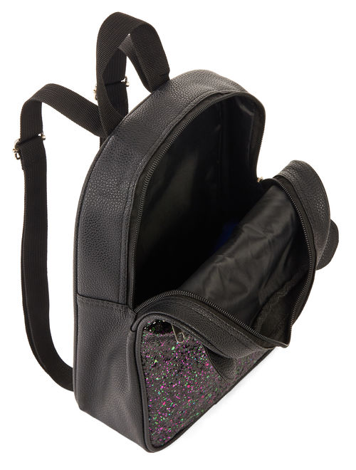 Daisy Fuentes Girls 11" Multi-Glitter Black Pebble Backpack
