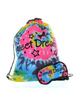 Girls Sleepover Backpack With Eye Mask Tie Dye Fashion