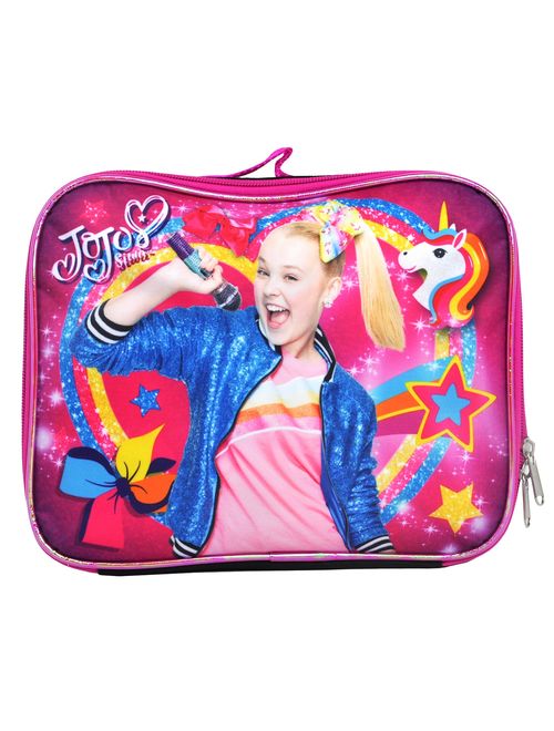 Girls Jojo Siwa Large Backpack 16" w/ Detachable Lunch Bag Pink