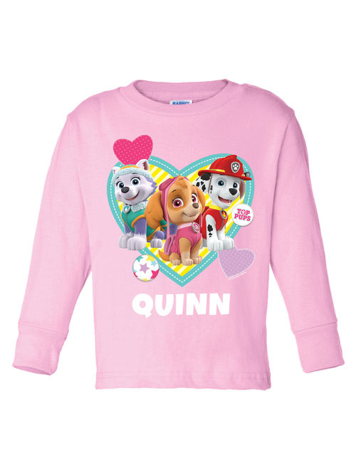 Personalized PAW Patrol Pup Toddler Pink Long Sleeve Tee